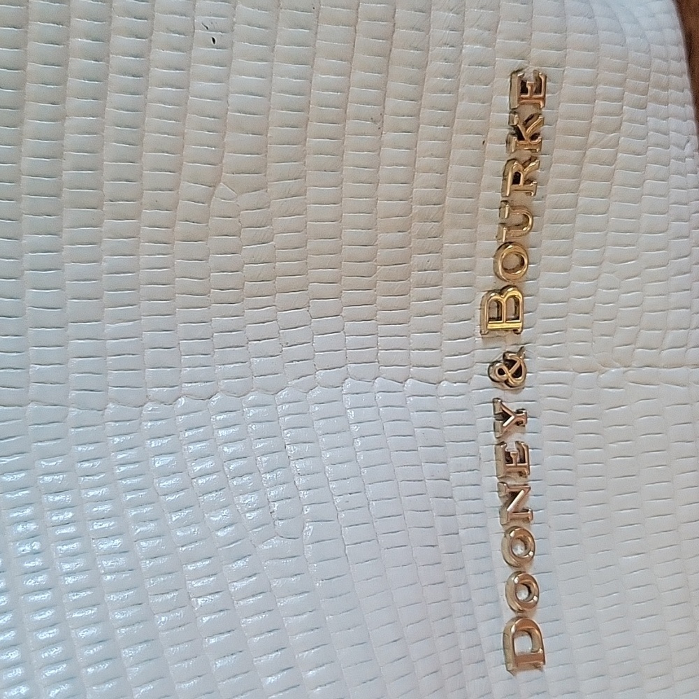 Dooney & Bourke White/Light Blue Lizard Satchel - Picture 3 of 17